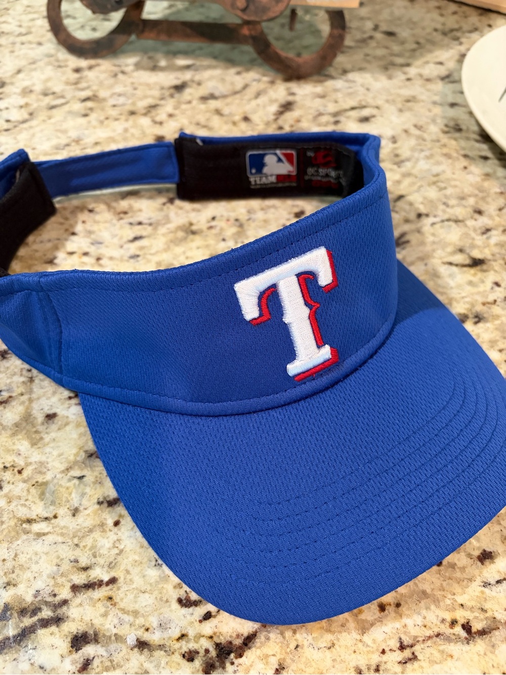 MLB Texas Rangers Royal Blue Visor with White & Red Logo OSFM